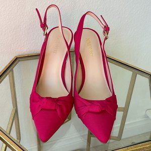 New Nine West slingback hot pink grosgrain fabric pumps 4" heel size 7M